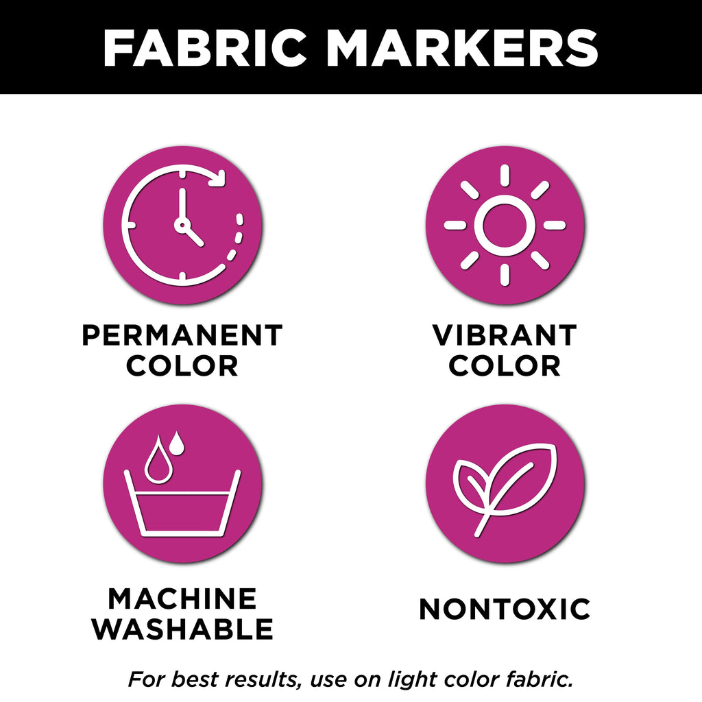 Fabric Markers Brush Tip 10 Pack Rainbow - Image 3