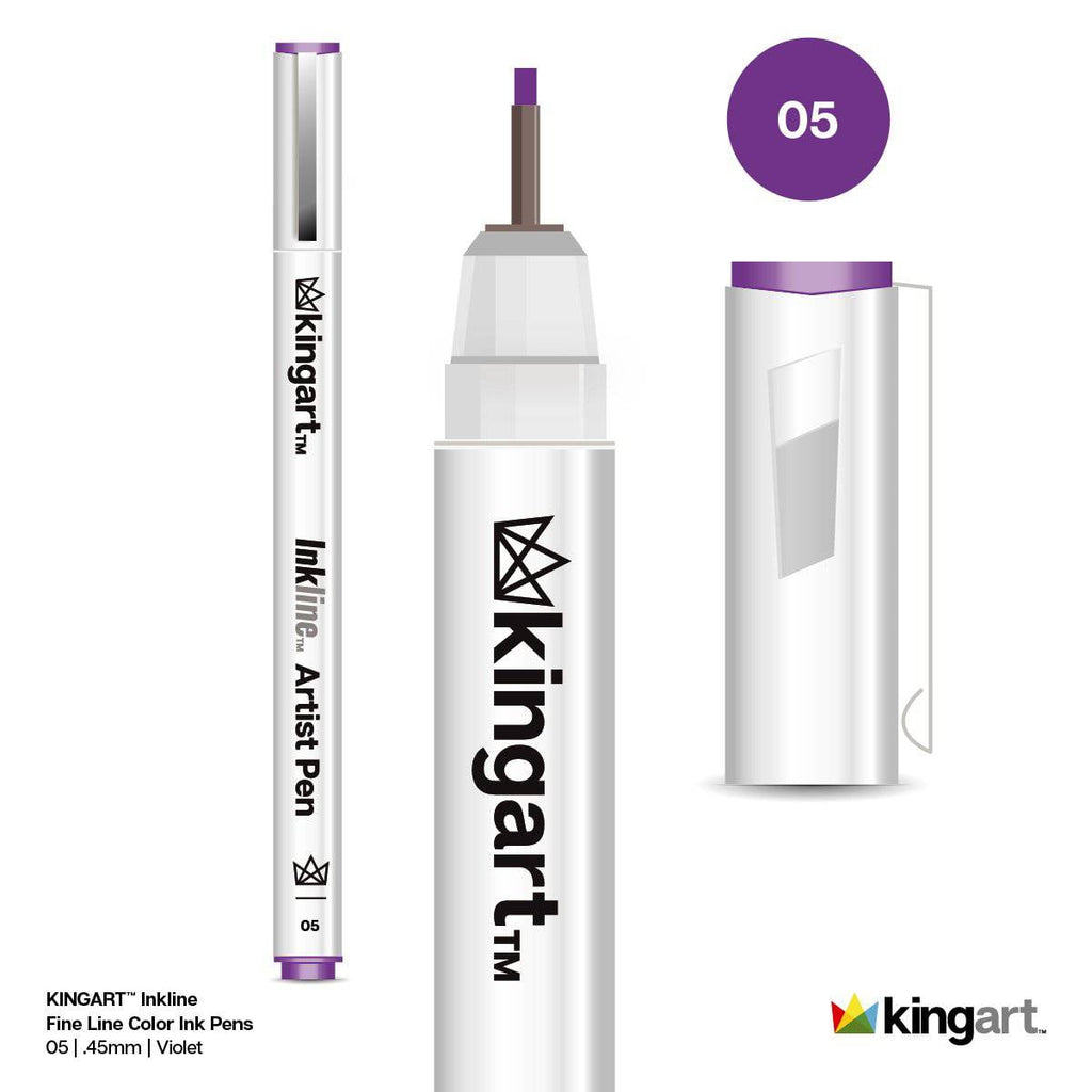 KINGART Inkline Fine Line Art Pens Set  8 Colors, Archival Japanese Ink Drawing Markers, Art Supplies - Image 3