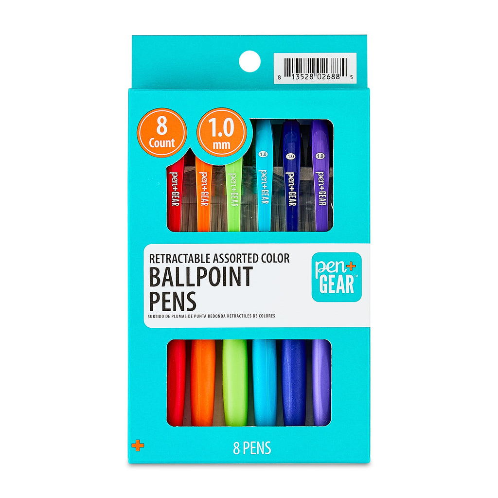 Pen+Gear Retractable Ballpoint Pens, Medium Point, 1.0 mm, 8 Count, Assorted Colors - Image 6