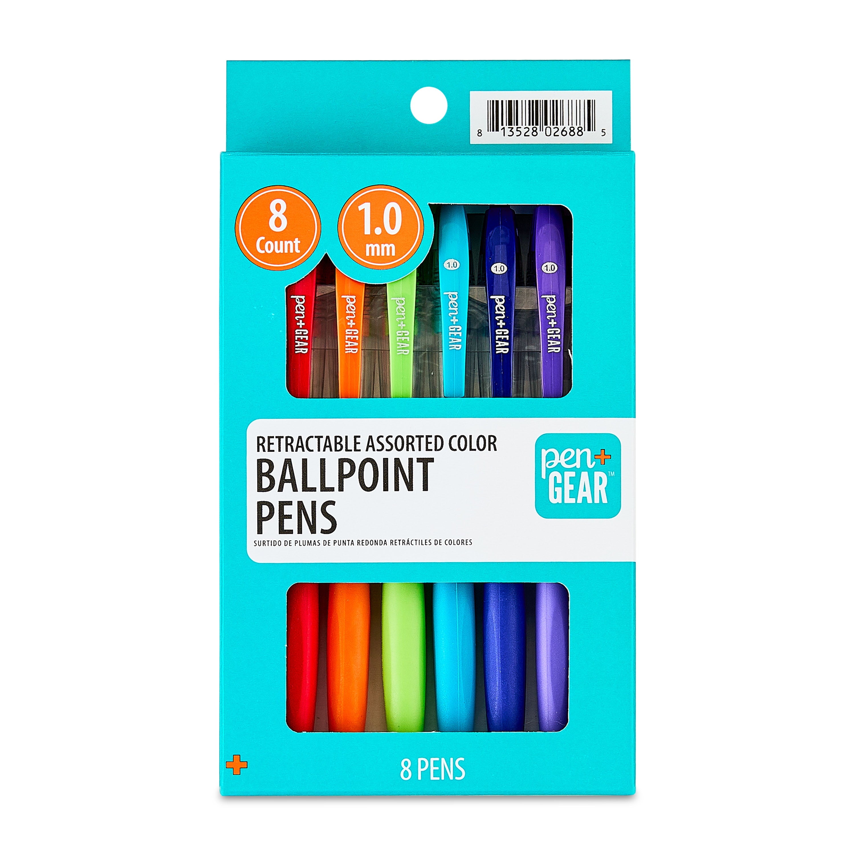 Pen+Gear Retractable Ballpoint Pens, Medium Point, 1.0 mm, 8 Count, Assorted Colors - Image 6