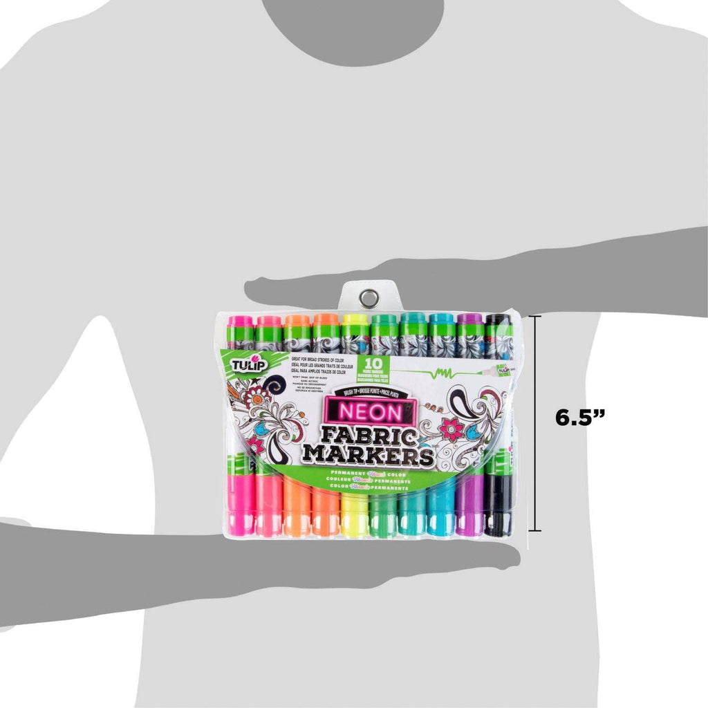 Brush Tip Fabric Markers 10 Pack Neon - Image 5