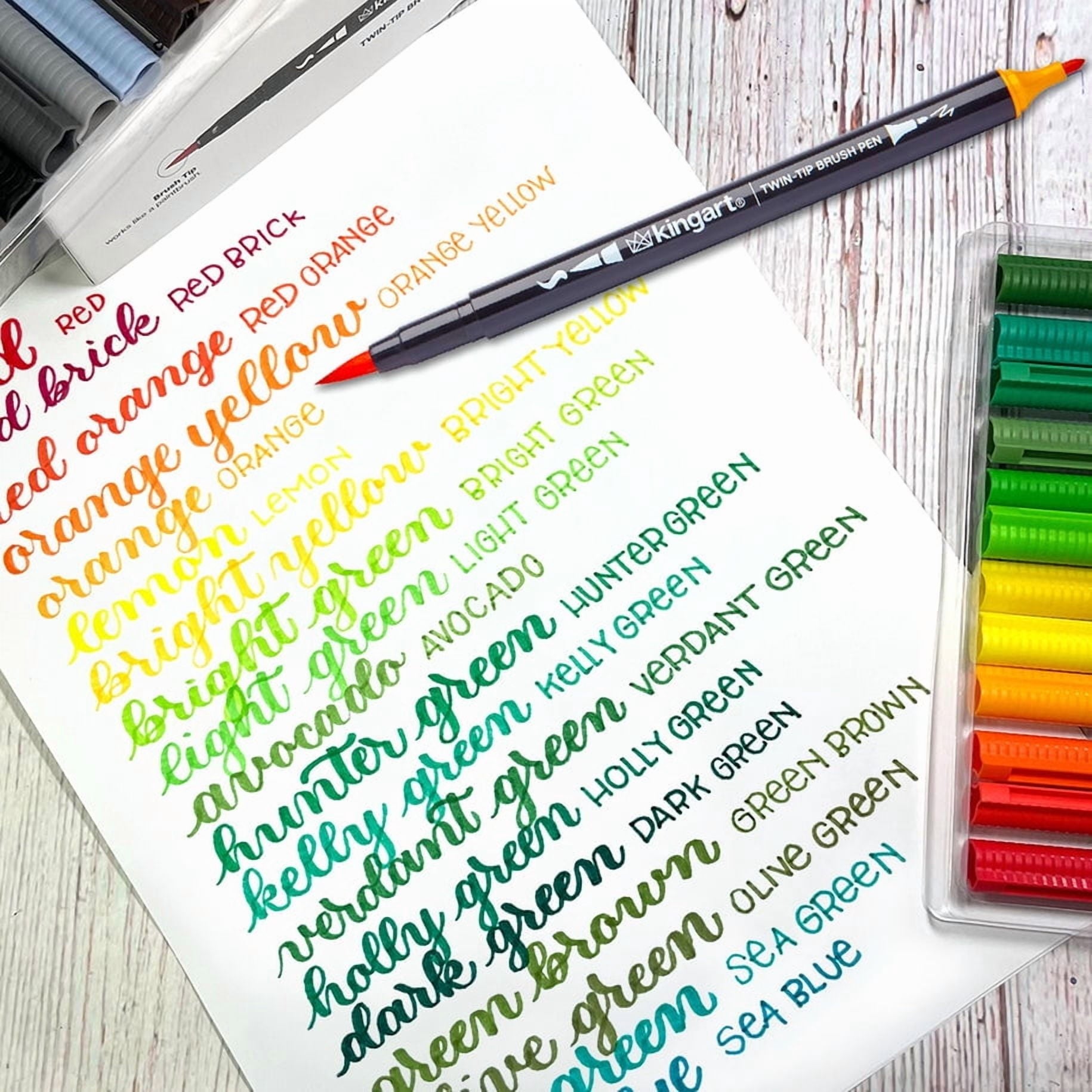 Pro Twin Tip Brush Markers – 24 Vibrant Colors, Art Supplies for Adult Coloring, Drawing - Image 3