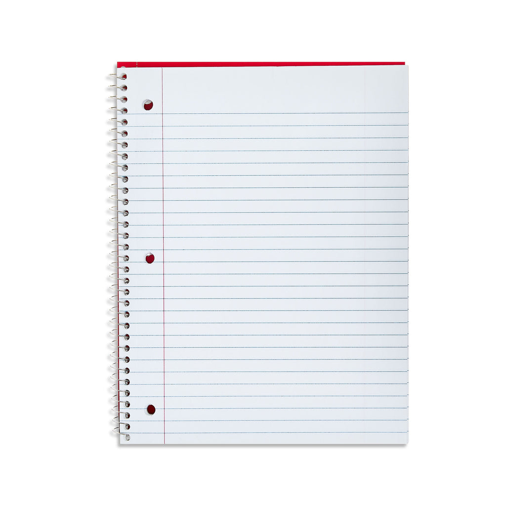 Pen+Gear Wide Rule 1 Subject Notebook, 8” x 10.5”, Red, 70 Sheets, New - Image 2