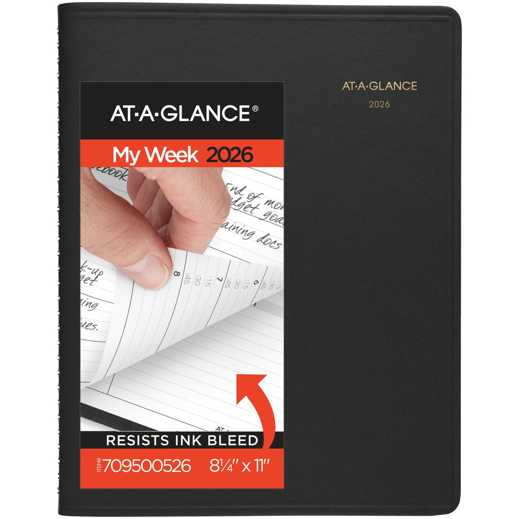 2026 Weekly Appointment Book Planner Black Large 8 14 x 11 - Weekly