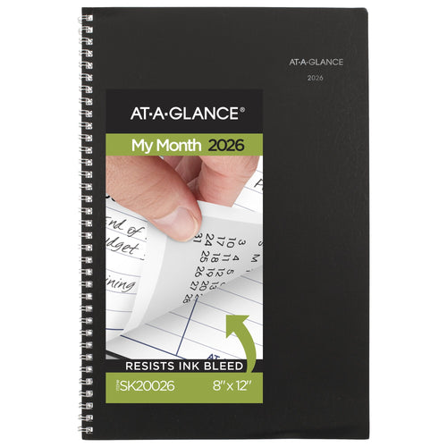 DayMinder 2026 Monthly Planner Black Large 8 x 12 - Monthly Planners