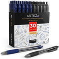 Retractable Gel Ink Pens Set, Black & Blue - Doodle, Draw, Journal - 30 Pack