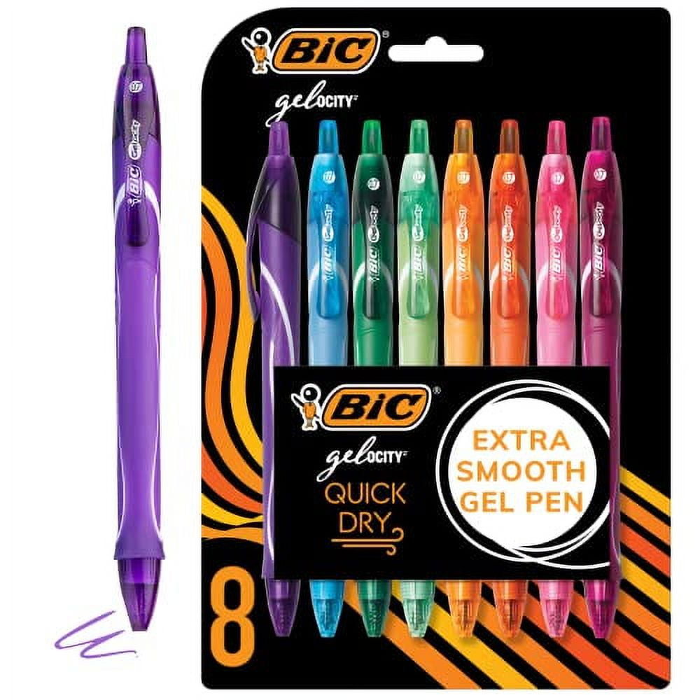 Quick Dry Fashion Retractable Gel Pens, Medium Point (0.7mm), 8-Count Gel Pen Set, Colored Gel Pens With Full-Length ...