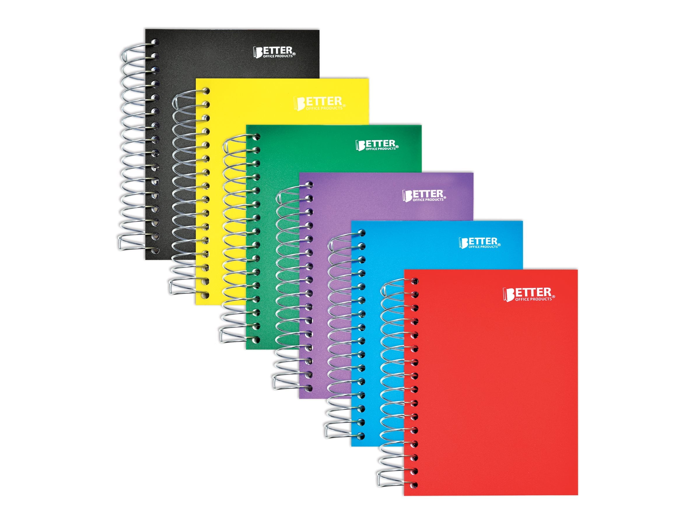 1 subject notebook - spiral-bound - small- 200 sheets / 400 pages - College - assorted - poly plastic (pack of 6)