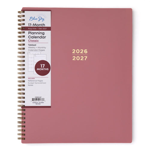 17 Month 2026-2027 Weekly and Monthly Academic Year Planner Calendar, August 2026 - December 2027, 8.5" x 11", Flexib...