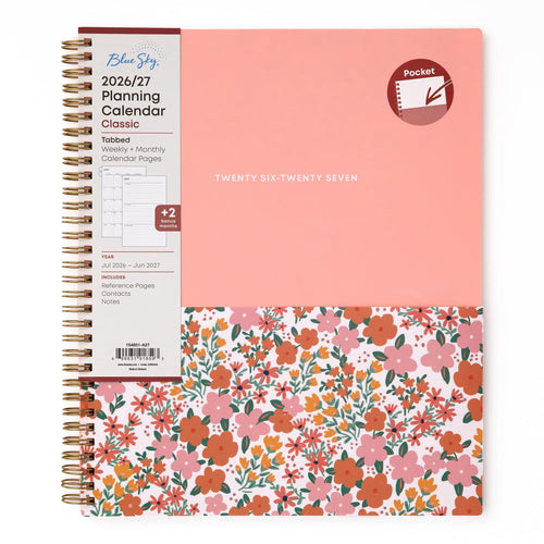 2026-2027 Weekly and Monthly Academic Year Planner Calendar, July 2026 - June 2027, 8.5" x 11", Flexible Cover With P...