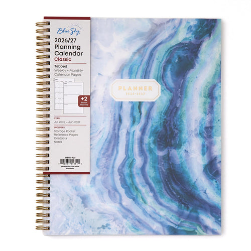 Blue Sky 2026-2027 Weekly and Monthly Academic Year Planner Calendar, July 2026 - June 2027, 8.5" x 11", Flexible Cover, Wirebound, Laminate