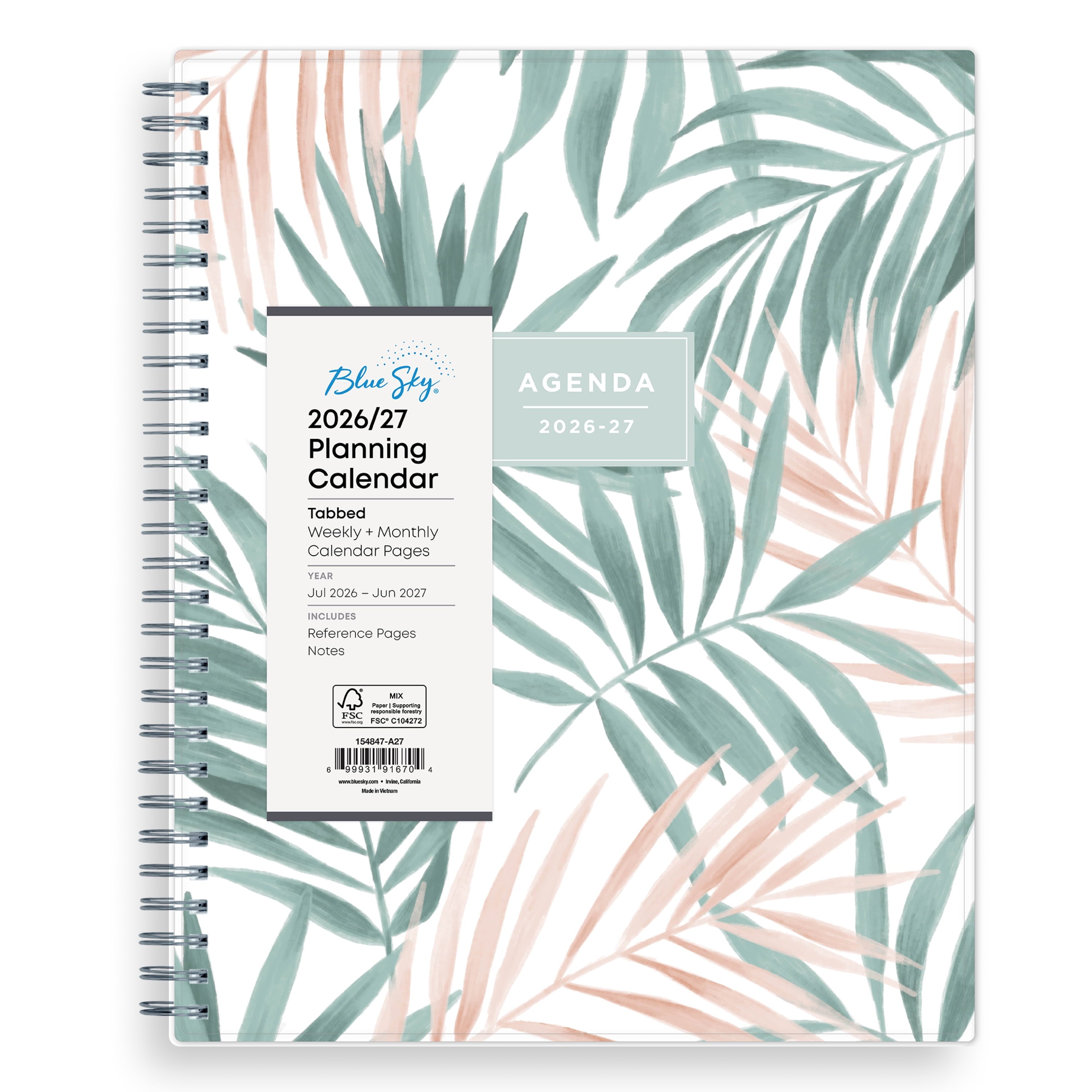 2026-2027 Weekly and Monthly Academic Year Planner Calendar, July 2026 - June 2027, 8" x 10.875", Flexible Cover, Wir...
