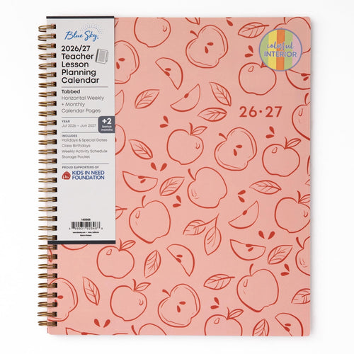 Blue Sky 2026-2027 Weekly and Monthly Academic Year Teacher Lesson Planner Calendar, July 2026 - June 2027, 8.5" x 11", Flexible Cover, Wire