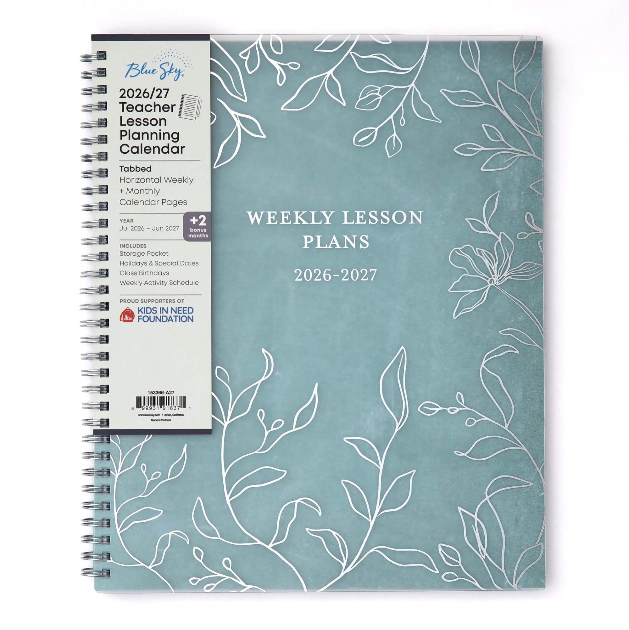 2026-2027 Weekly and Monthly Academic Year Teacher Lesson Planner Calendar, July 2026 - June 2027, 8.5" x 11", Flexib...