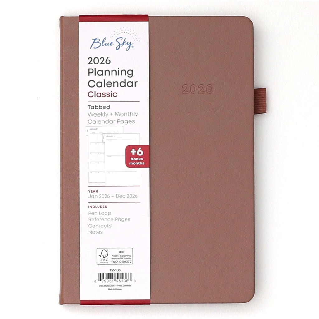 2026 Weekly and Monthly Planner Calendar, January 2026 - December 2026, 5" x 8", Faux Leather Hard Cover, Bookbound, ...