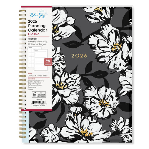 2026 Weekly and Monthly Planner Calendar, January 2026 - December 2026, 8.5" x 11", Clear Pocket Cover, Laminated Tab...