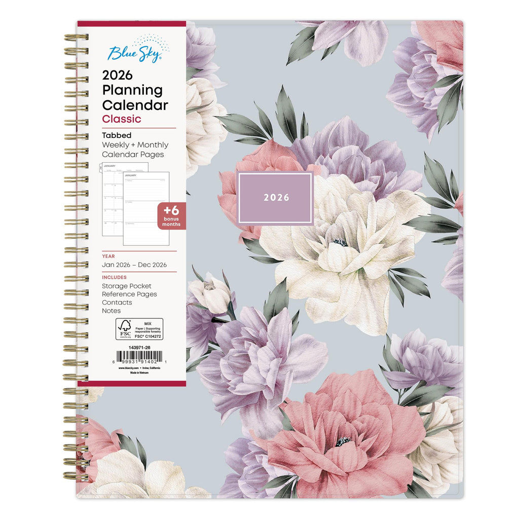 2026 Weekly and Monthly Planner Calendar, January 2026 - December 2026, 8.5" x 11", Flexible Cover, Laminated Tabs, D...