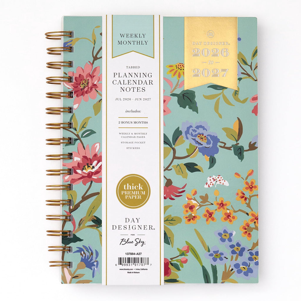 Blue Sky Day Designer 2026-2027 Weekly and Monthly Academic Year Planner Calendar, July 2026 - June 2027, 5.875" x 8.625",Storage Pocket, St