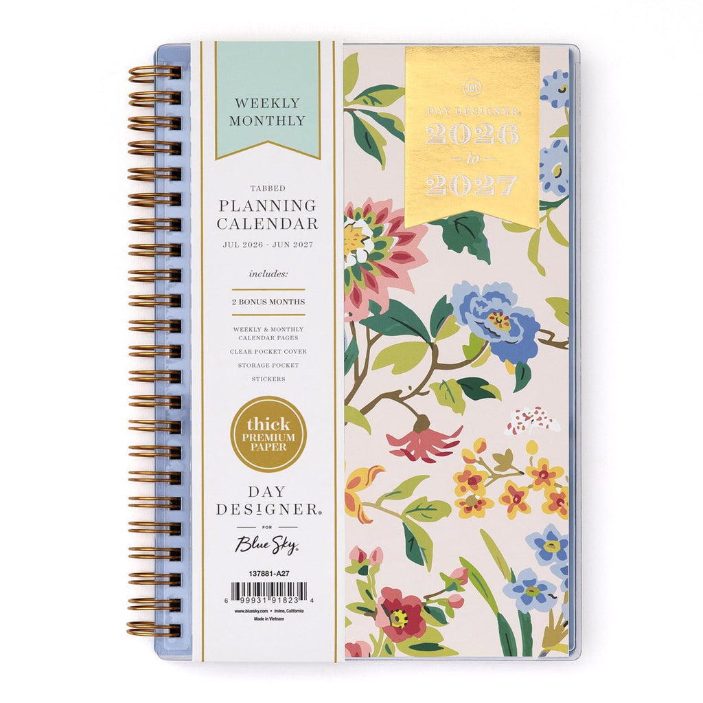 Blue Sky Day Designer 2026-2027 Weekly and Monthly Academic Year Planner Calendar, July 2026 - June 2027, 5" x 8", Clear Pocket Cover, Stora