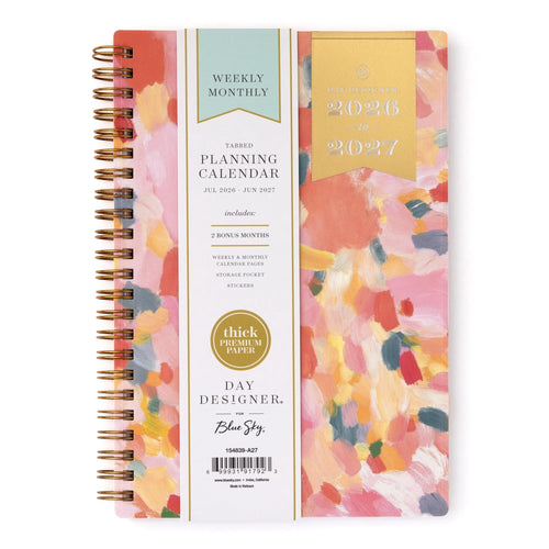 Blue Sky Day Designer 2026-2027 Weekly and Monthly Academic Year Planner Calendar, July 2026 - June 2027, 5" x 8", Flexible Cover, Wirebound