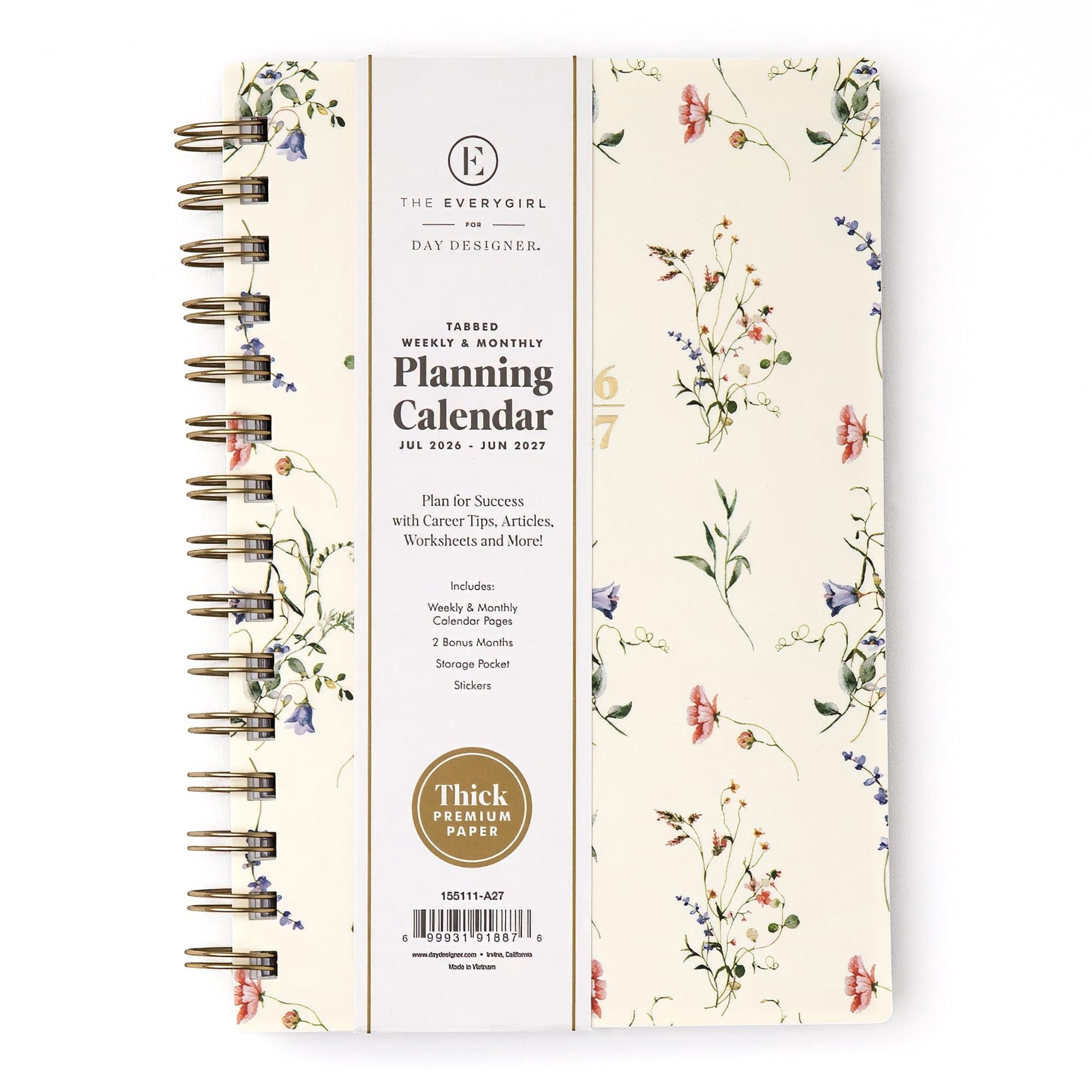 Blue Sky The Everygirl 2026-2027 Weekly and Monthly Academic Year Planner Calendar, July 2026 - June 2027, 5" x 8", Flexible Cover, Wireboun