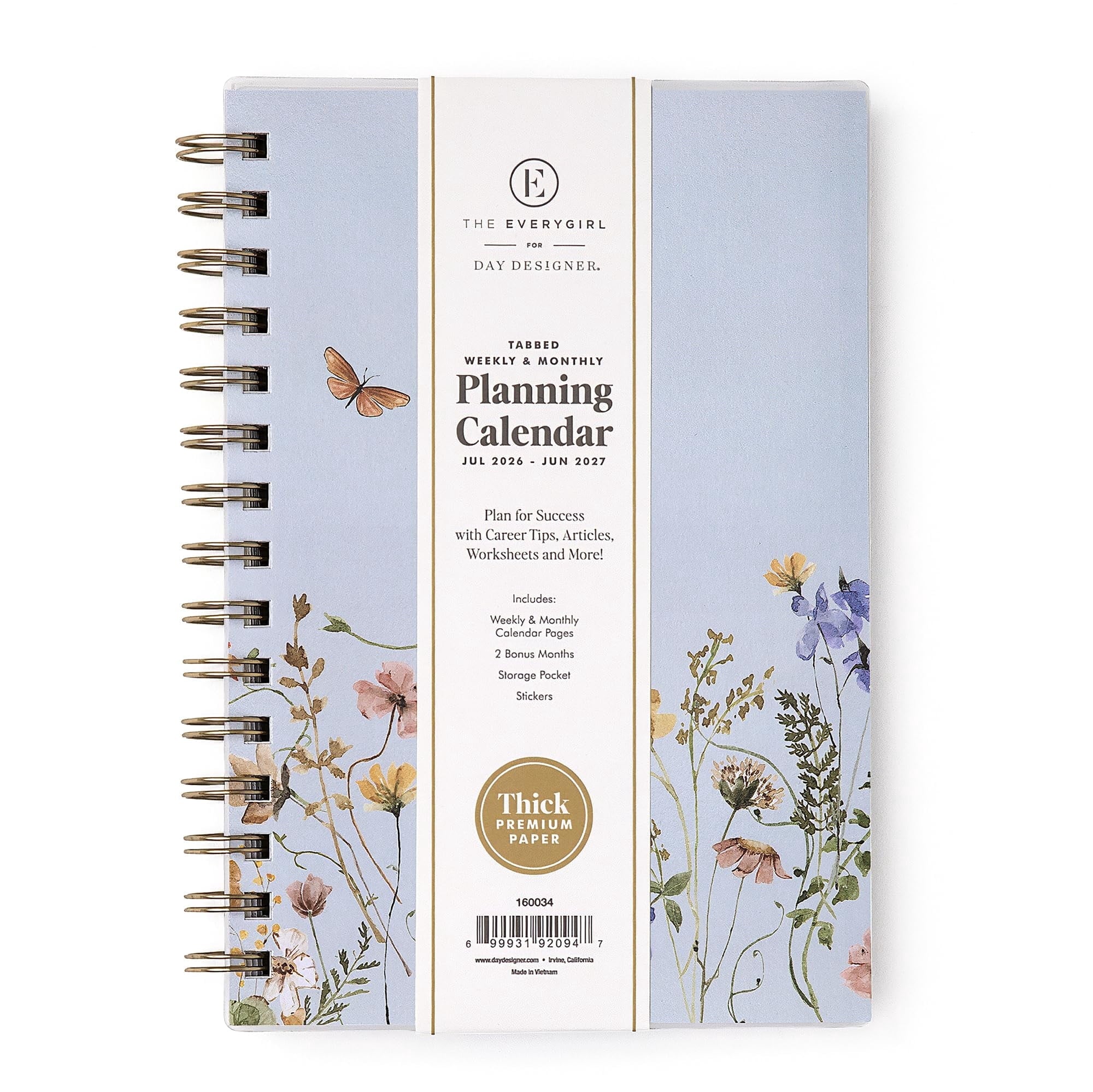 Blue Sky The Everygirl 2026-2027 Weekly and Monthly Academic Year Planner Calendar, July 2026 - June 2027, 5" x 8", Flexible Cover, Wireboun