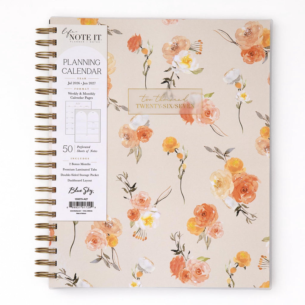 2026-2027 Academic Year Weekly and Monthly Planner, July 2026 - June 2027, 8.5 x 11, Flexible Cover, Laminated Tabs, ...