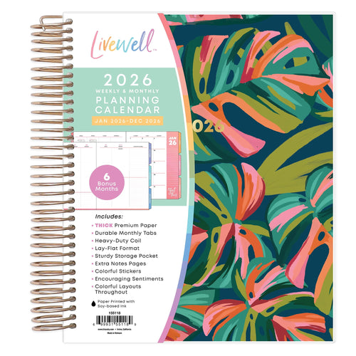 2026 Daily and Monthly Planner Calendar, January 2026 - December 2026, 7" x 9", Flexible Laminated Cover, Heavy Duty ...