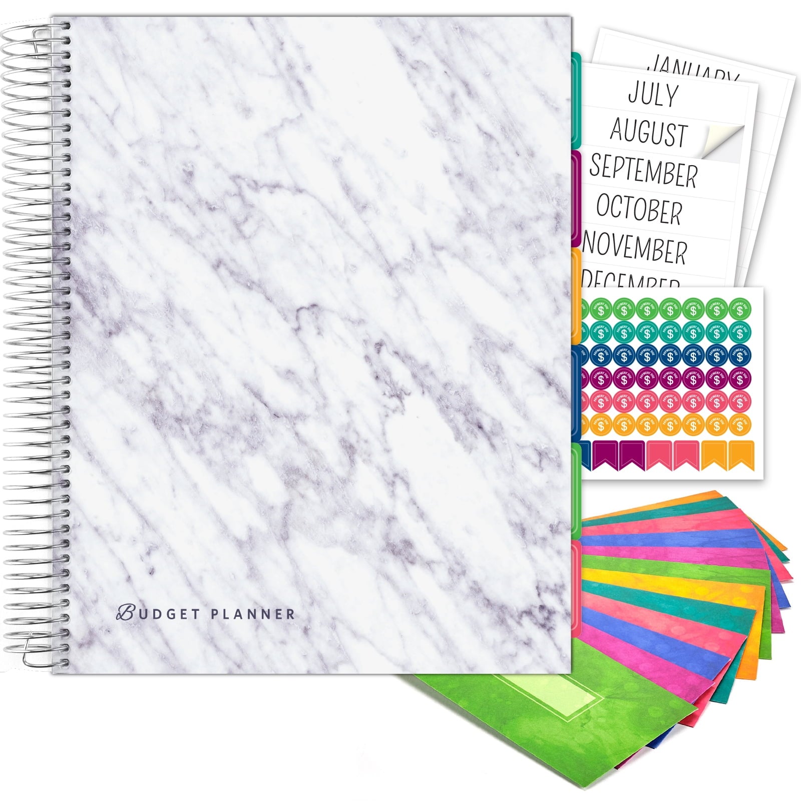 & Monthly Bill Organizer With 12 Envelopes and Pockets. Expense Tracker Notebook and Financial Book to Control Your M...