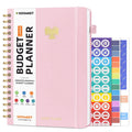 Monthly Budget Planner, Expense Tracker Notebook, Bill Organizer & Finance Planner, 7"x10", Pink