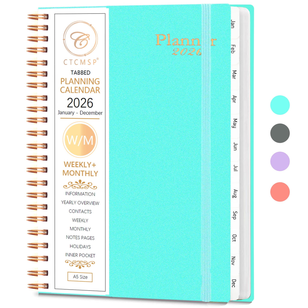 CTCMSP 2026 Planner Calendar Notebook Weekly Monthly Planner 2026 for School Student Teacher Office Supplies-January- December 2026(6.3"X8.5
