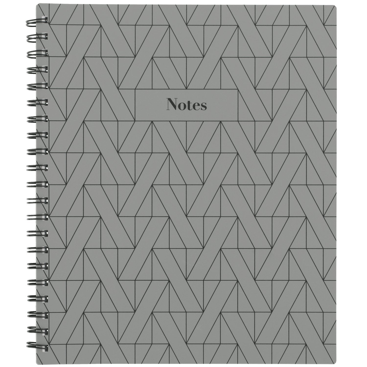 Fashion Notebook, 80 Sheets, 8.5" x 11", Gray Geo