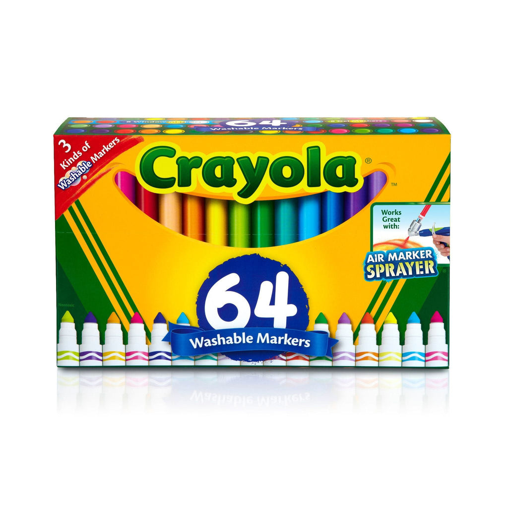 Washable Broad Line Markers with Gel FX Markers, 64 Count