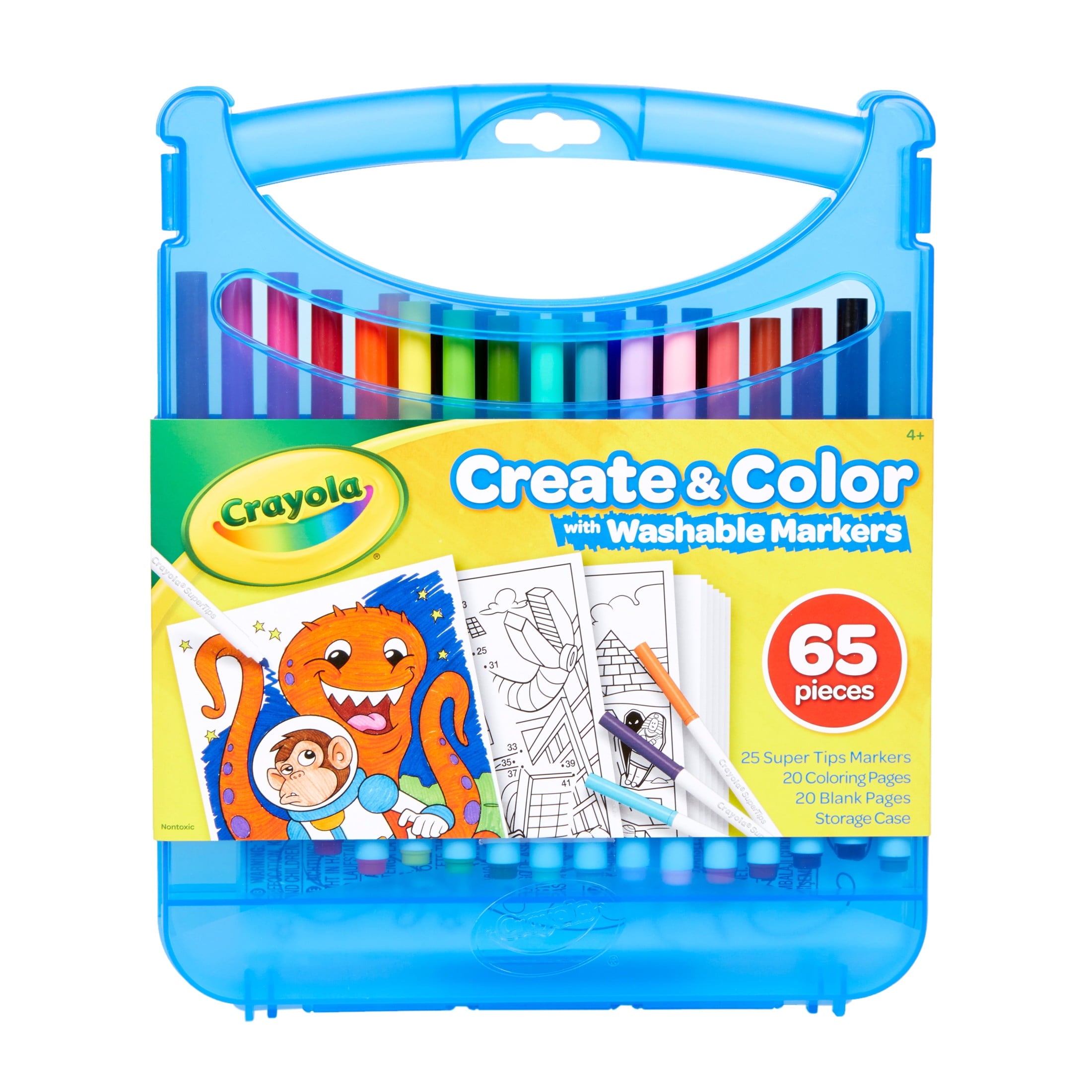 Create & Color Super Tips Marker Kit, 25 Ct with Storage, Back to School Supplies, Travel Activities, Coloring Art Gi...