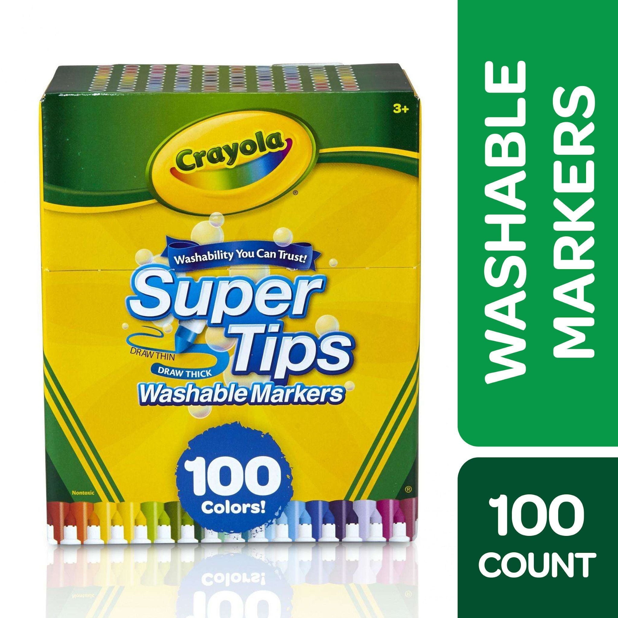 Crayola Super Tips Washable Markers, 100 Ct, Journaling and Coloring Supplies, Classroom Must Haves, Creative Gifts for Kids and Teens, Ages