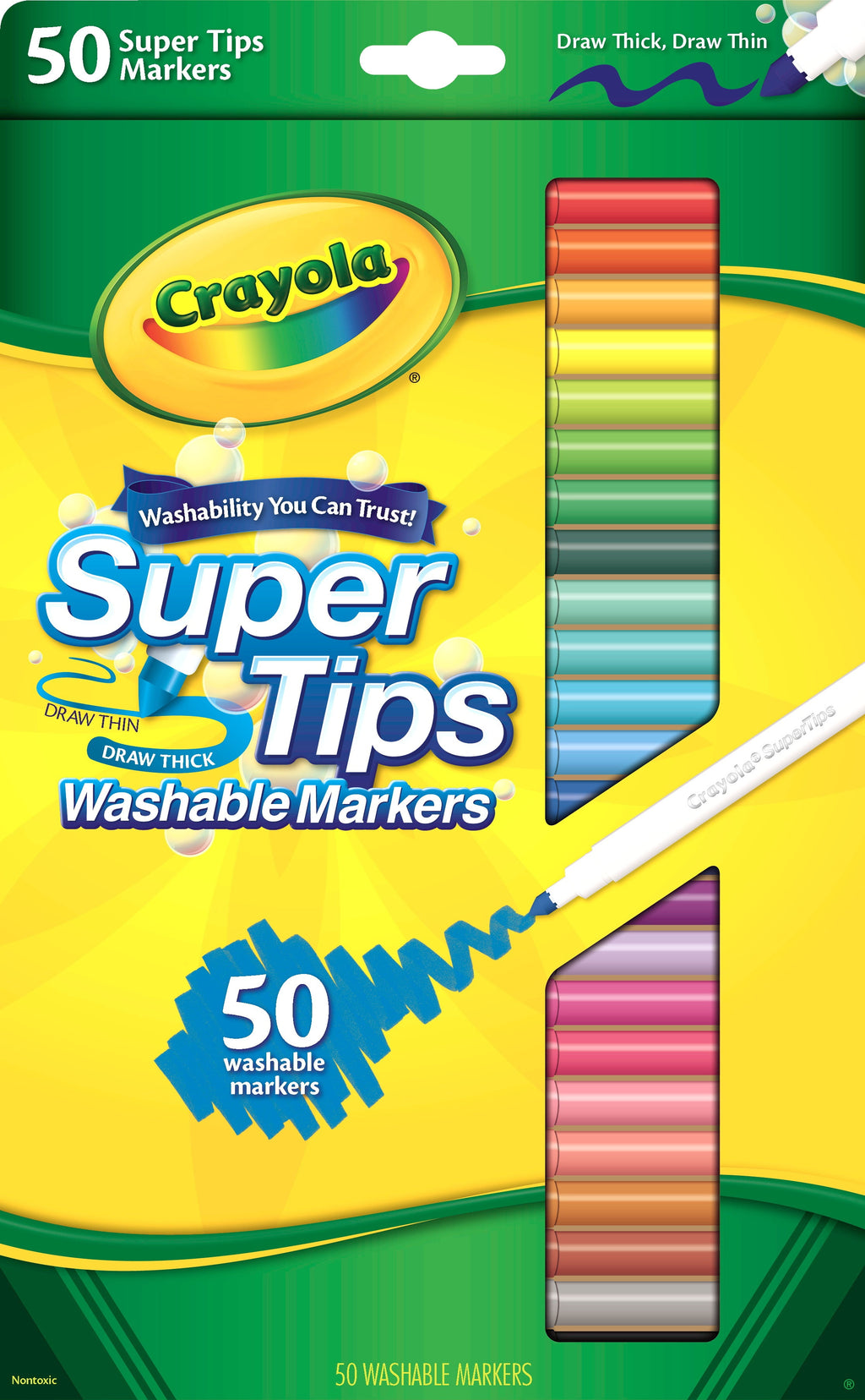 Super Tips Washable Markers for Kids, 50 Count, Arts and Crafts Supplies, Adult Coloring Markers, Classroom Must Have...