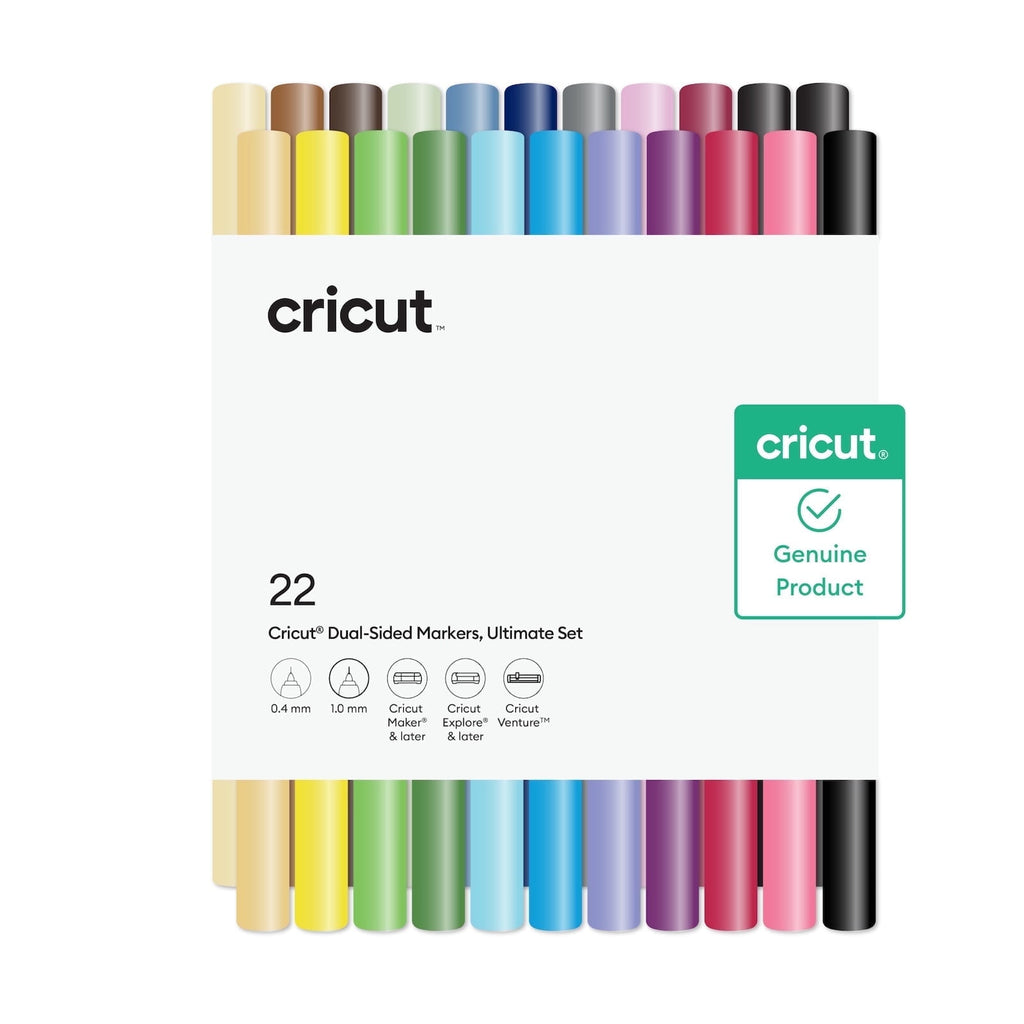 Cricut Dual-Sided Markers, Ultimate Multicolor Rainbow Marker and Pen Set, 22 Count, For Cricut Maker & Explore Machines