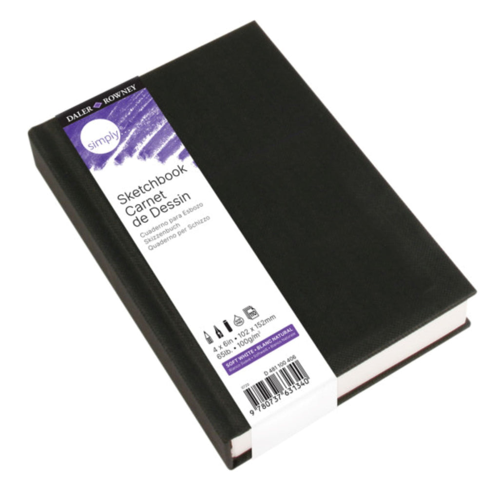 Simply... Sketchbook, Soft White, (65lb/100g), Hardcover Binding, 110 Sheet, 4" x 6"