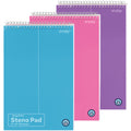 Spiral 6 x 9 inches, Gregg Rule White Paper, 80 Sheets Notebook for writing in Pink, Purple, Green, Blue, Red, Grey, ...