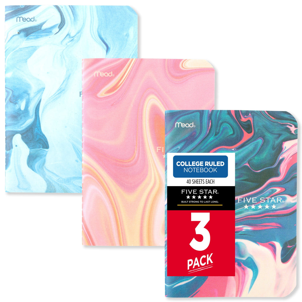 College Ruled Writing Notebook, 5" x 7", Biodome, Poly, Sewn, 40 Sheets, 3 pack