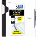 5 Subject College Ruled Notebook Plus Study App, 8.5" x 11", White, Poly, Spiral, 200 Sheets