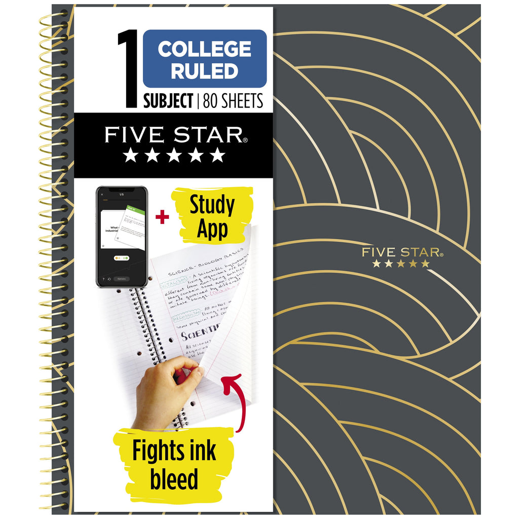 Align Notebook Plus Study App, 1 Subject, College Ruled, 8.5" x 11", Waves (-WMT)