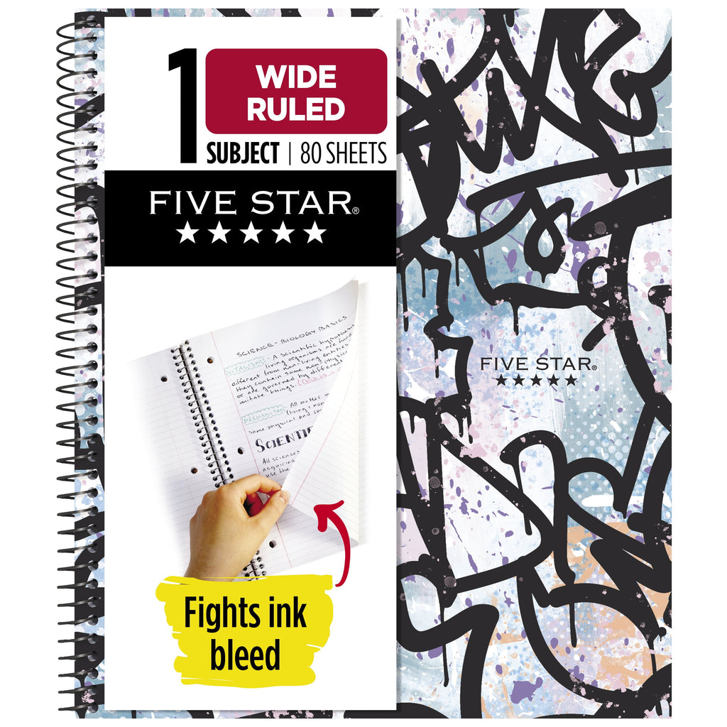 Paint the Town Notebook, 1 Subject, Wide Ruled, 8" x 10.5", Graffiti (-WMT)