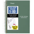 Five Star Personal Spiral Notebook, College Ruled, 4.375" x 7", Seaglass Green