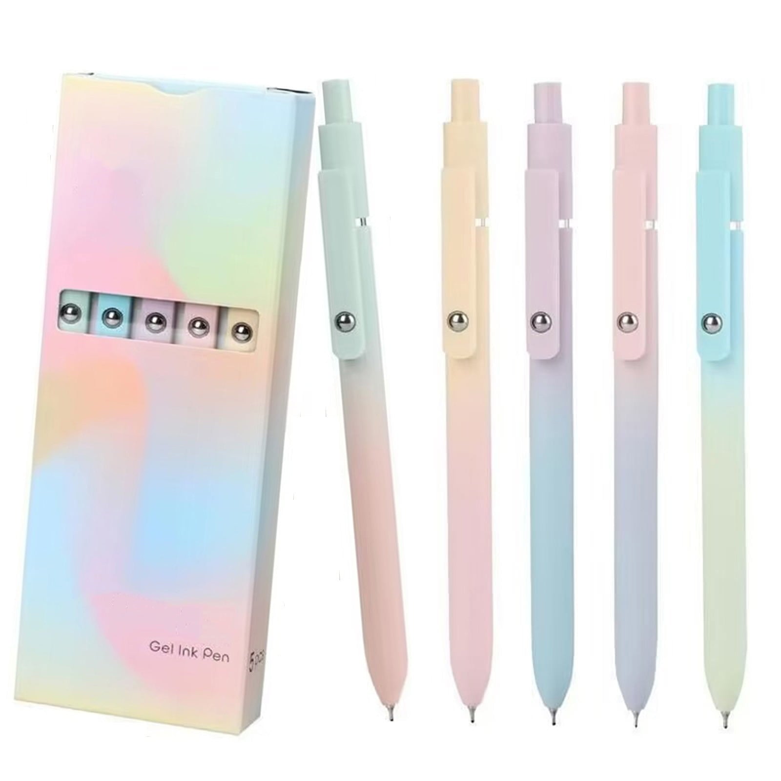 Gel Pens, Fine Point Pens, 5 Pack Rollerball Pen, Extra Fine Point Pens Black Liquid Gel Ink Pen Set, Fine Tip Pens for Writing Note Taking