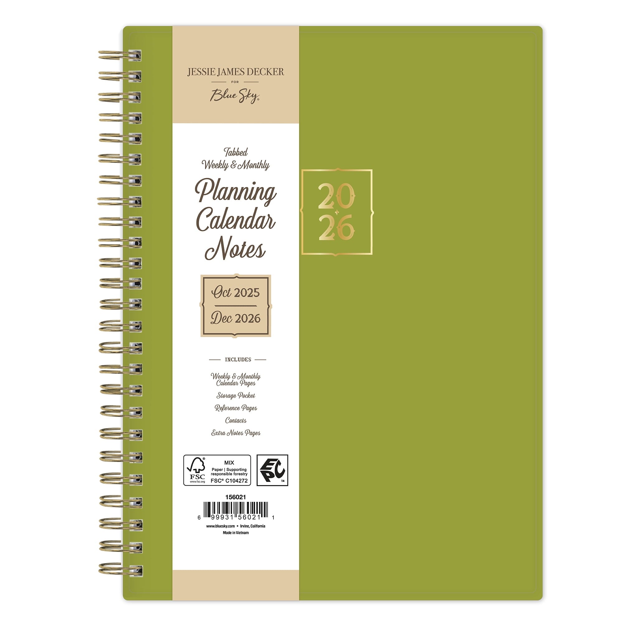 for Monthly Weekly Medium Planner (5.875" x 8.625") Limelight 15-Month October 2025 - December 2026