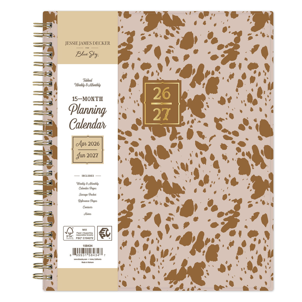 Jessie James Decker for Blue Sky Monthly Weekly Planner, 7" x 9", Highland Tan 15-Month (April 2026 - June 2027)