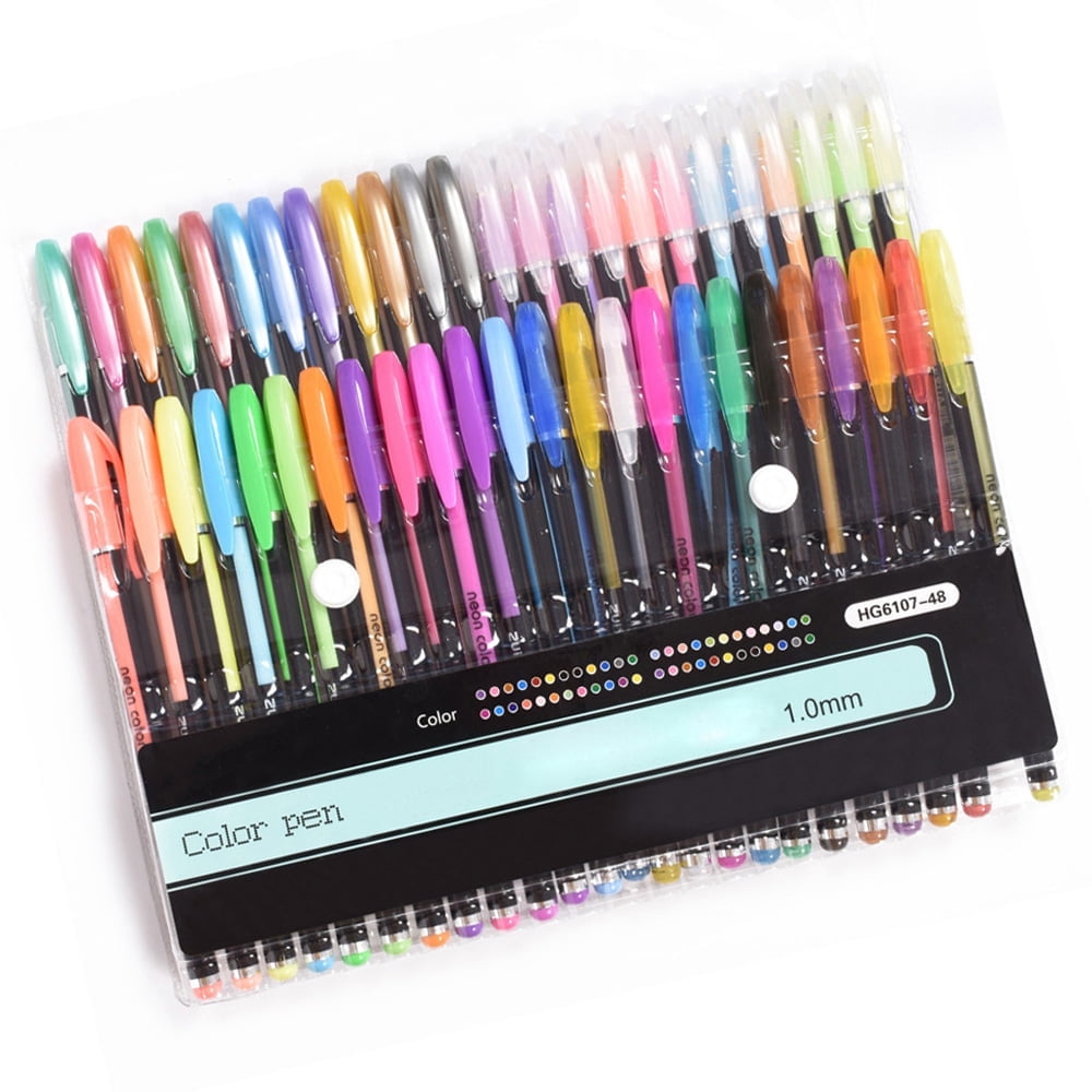 48 Colors 1.0 mm Fine Tip Set Colored Marker for Coloring Book Drawing Art Supplies Scrapbook Journaling Sparkle Gifts