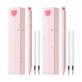 FIRST Gel Pens Cute Stationery, Pack of 2 Pieces Heart Pen Set with Extra 4 Black Refills (2 Pink)