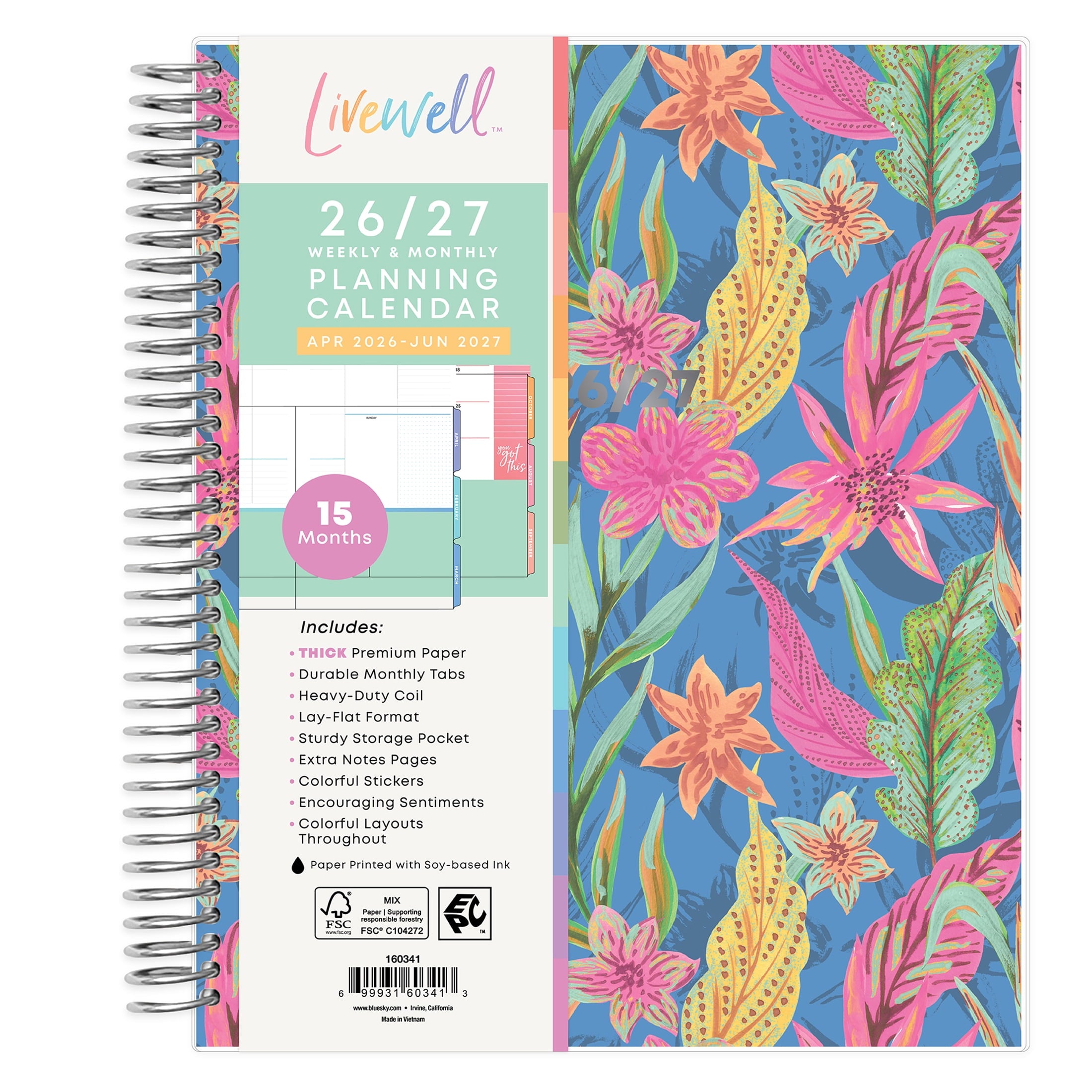 for Monthly Weekly Planner, 7" x 9", Otto Blue 15-Month (April 2026 - June 2027)
